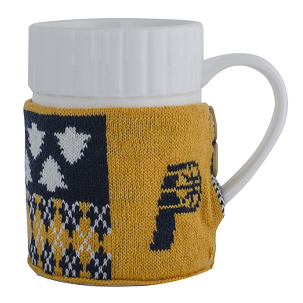 Indiana Pacers Ugly Sweater Mug in Navy and Gold - Left View
