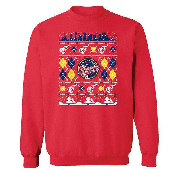 Indiana Fever Holiday Pullover Crew Fleece by Item of the Game in Red - Front View