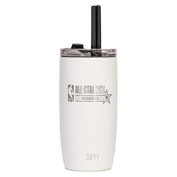 NBA All-Star 2024 Indianapolis 16oz Wordmark Tumbler by Simple Modern In White - Front View